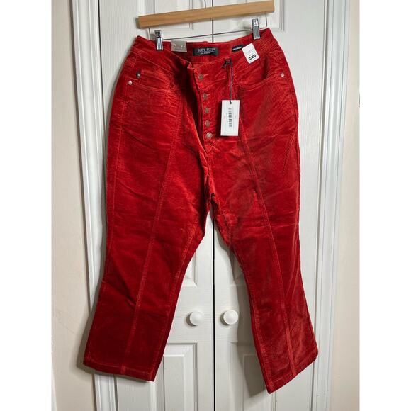 NEW Judy Blue Rust High Rise Button Fly Corduroy Crop Jeans 16W - Picture 1 of 9